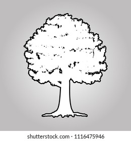 big tree silhouettes isolated on a white background, logo and icon for nature concept, vector illustration