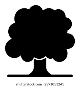 Icono sólido de árbol grande. Ilustración vectorial de madera aislada en blanco. Diseño de estilo glifo de árbol caducifolio, diseñado para web y aplicación. Eps 10