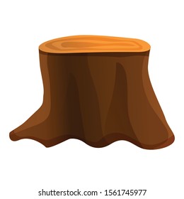 Big tree stump icon. Cartoon of big tree stump vector icon for web design isolated on white background