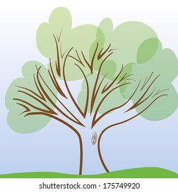 The big tree. Vector