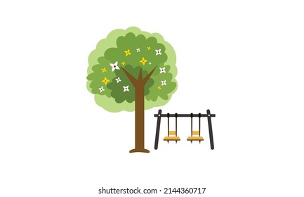 Big trees that provide shade in the garden.