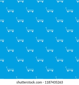 Big trolley pattern vector seamless blue repeat for any use