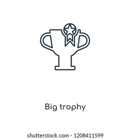 Big trophy concept line icon. Linear Big trophy concept outline symbol design. This simple element illustration can be used for web and mobile UI/UX.