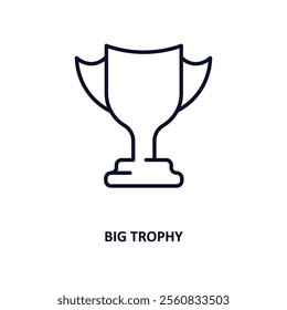 big trophy outline icon.  Thin line icon from education collection. Editable vector isolated on white background