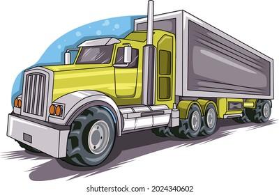 big truck car hand drawing illustration