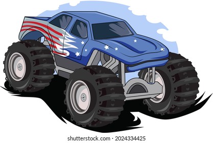 big truck car illustration vector