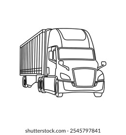 Big Truck Car line vector design template, suitable for your brand
