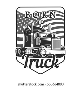 big truck car logo illustration vector design