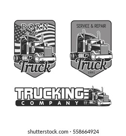 big truck car logo illustration vector design