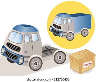 Big truck cartoon vector illustration