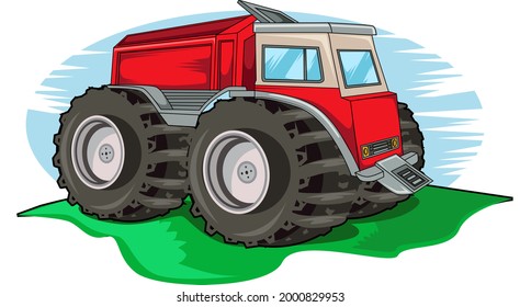 the big truck hand drawing vector