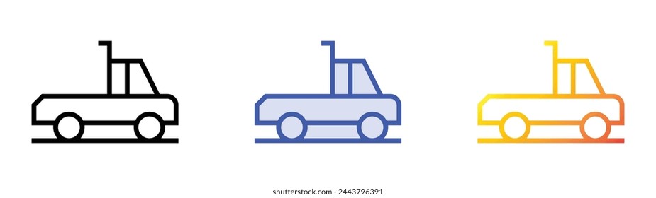 big truck icon. Linear, Blue Fill and Gradient Style Design Isolated On White Background