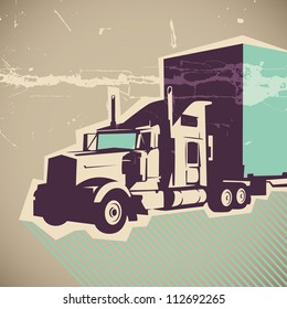 Big truck illustration. Vector illustration.