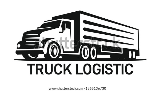 Big\
Truck logo template for you design in black\
color