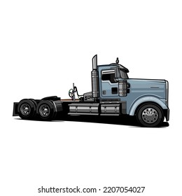 Big truck with trailer vector template
