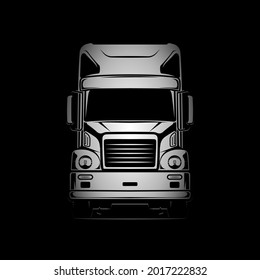big truck vector illustration black background  front view vehicle 