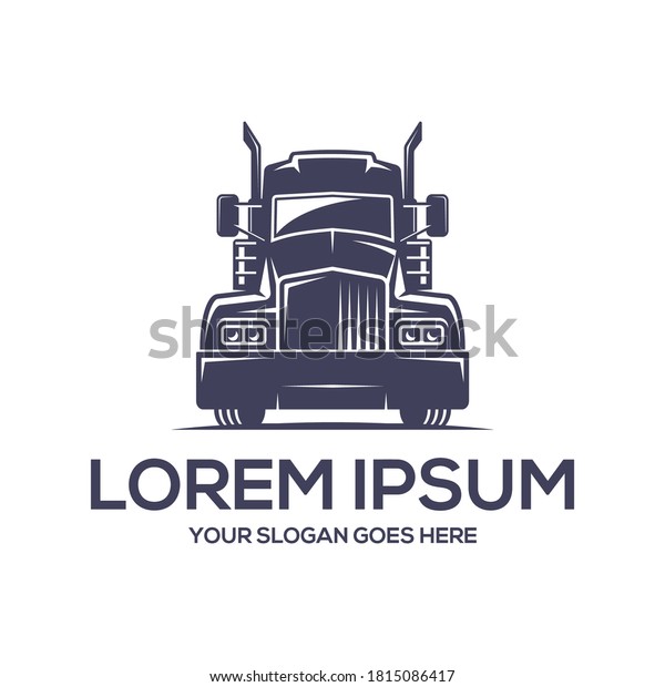 big
truck vector logo illustration,good for mascot,delivery,or
logistic,logo industry,flat color style with
blue.