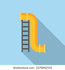 Vector plano de icono de deslizamiento de tubo grande. Herramienta Aqua. Vacaciones de verano