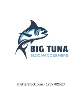 big tuna fish logo emblem label seafood vector, modern logo tuna fishing symbol design