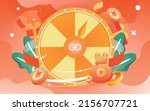 Big turntable lottery, financial business vector illustration