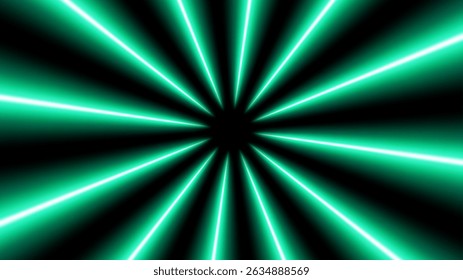 Big Turquoise Light Trails, Long Time Exposure Motion Blur Effect, Vector Illustration