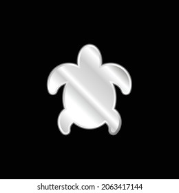 Big Turtle silver plated metallic icon