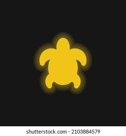 Big Turtle yellow glowing neon icon