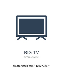 big tv icon vector on white background, big tv trendy filled icons from Technology collection, big tv vector illustration