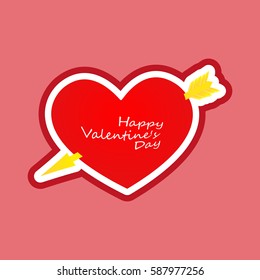 Big Two Red Hearts, Vector Illustration, valentine's day