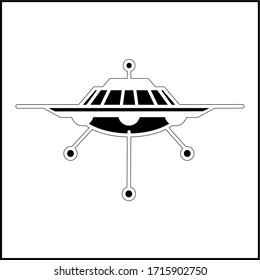 Big Ufo black icon vector illustration