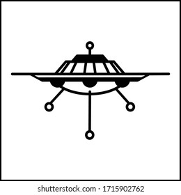 Big Ufo black icon vector illustration