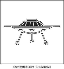 Big Ufo black icon vector illustration