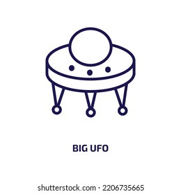 big ufo icon from astronomy collection. Thin linear big ufo, alien, ufo outline icon isolated on white background. Line vector big ufo sign, symbol for web and mobile