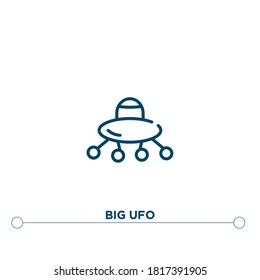 big ufo outline vector icon. simple element illustration. big ufo outline icon from editable astronomy concept. can be used for web and mobile
