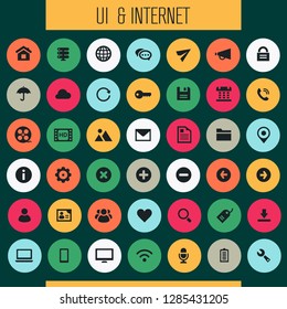 Big UI And Internet icon set, trendy flat icons collection