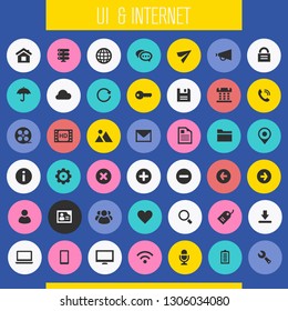 Big UI And Internet icon set, trendy flat icons collection