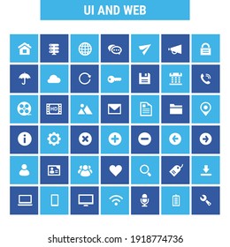 Big UI and Internet icon set, trendy flat icons