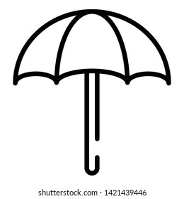 Big umbrella icon. Outline big umbrella vector icon for web design isolated on white background