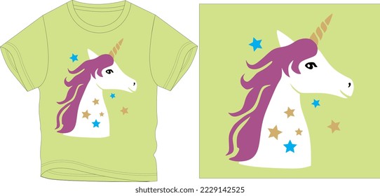 BIG UNICORN t shirt graphic design vector illustration \