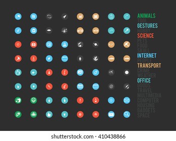 Big universal simple sorted  Icon set for web interface and graphics on various subjects. Collection of high quality icons for working with Web graphics.