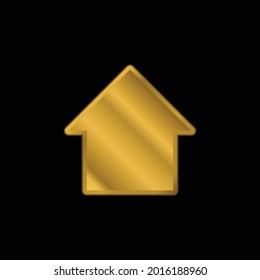 Big Upload Arrow gold plated metalic icon or logo vector