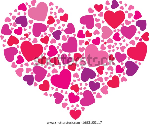 Big Valentine Day Love Heart Stock Vector (Royalty Free) 1653100117