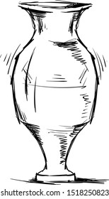 Big vase, illustration, vector on white background.