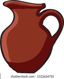Grande vaso, ilustração, vetor sobre fundo branco.