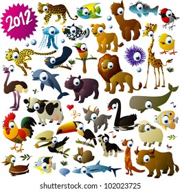 big vector animal set