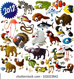 big vector animal set