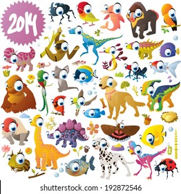 big vector animal set