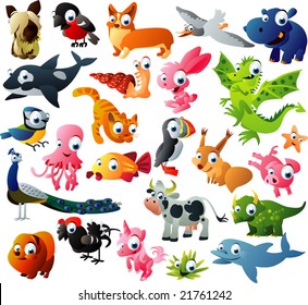 big vector animal set