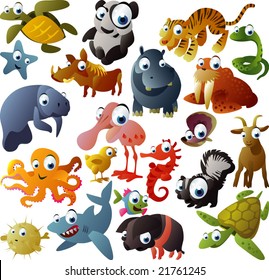 big vector animal set