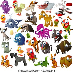 big vector animal set